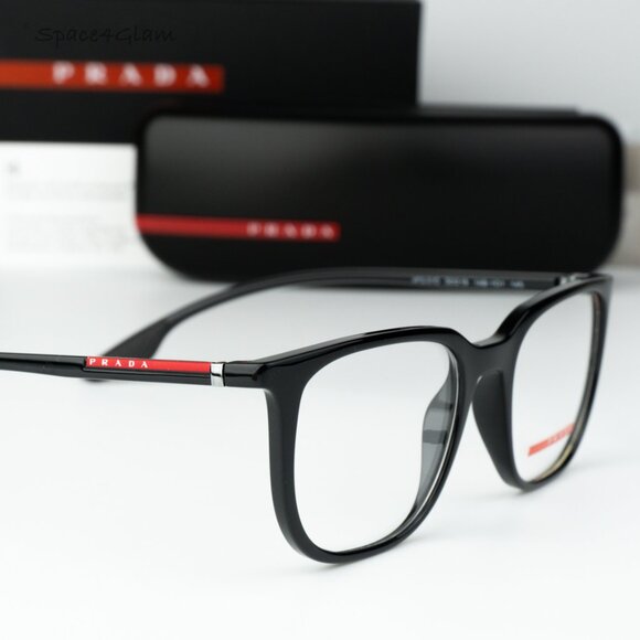 Prada Linea Rossa Men Eyeglasses Black Demo Square PS01OV 1AB1O1 BRAND NEW - Picture 4 of 8
